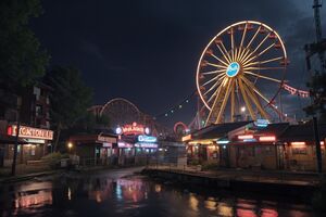 Parque em noite pouco movimentada