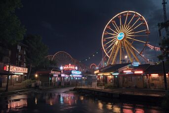 Parque em noite pouco movimentada